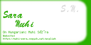 sara muhi business card